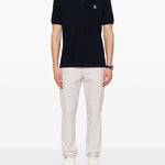 Polo con ricamo in nero Brunello cucinelli - uomo 