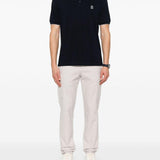 Polo con ricamo in nero Brunello cucinelli - uomo 