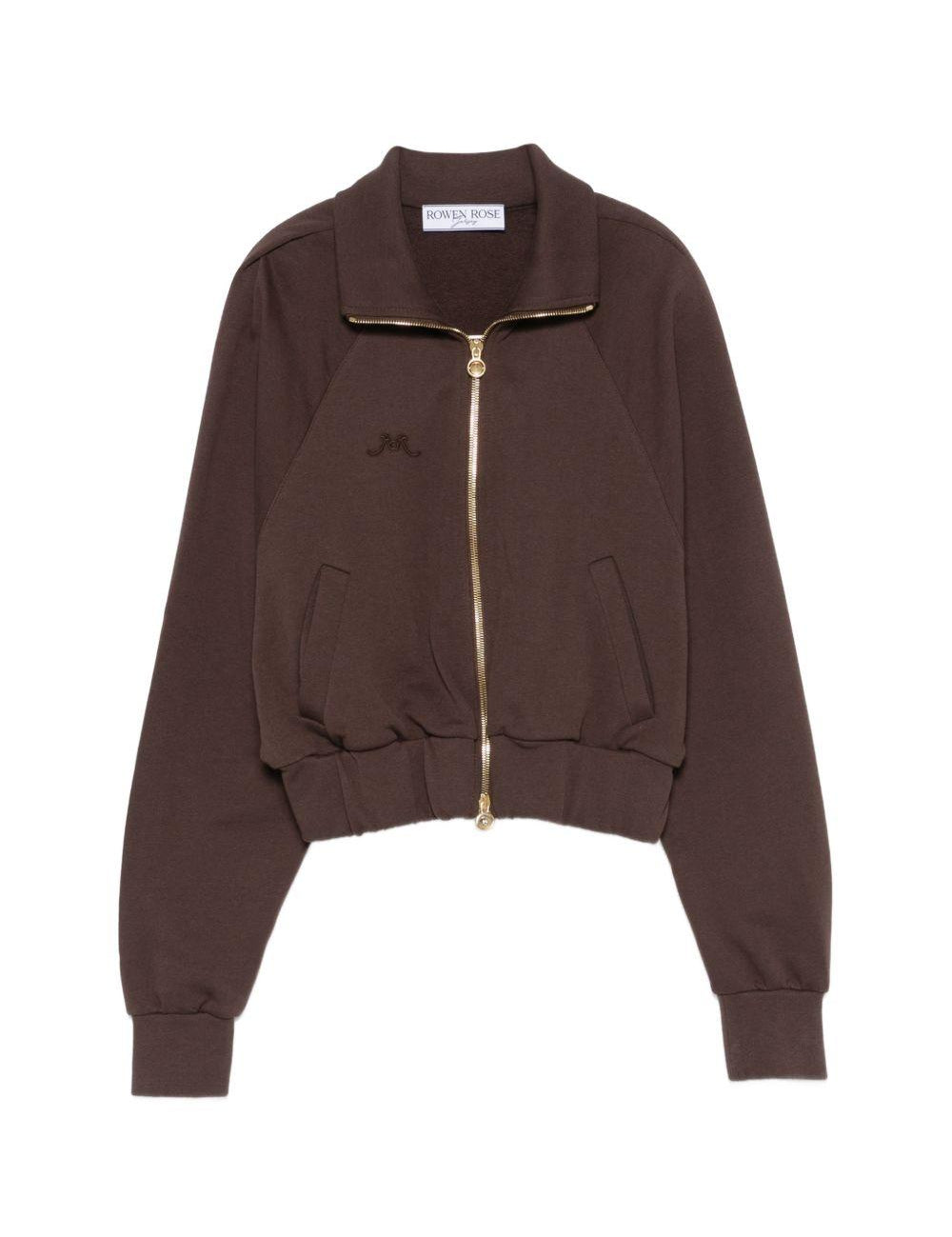Felpa con cappuccio in marrone Rowen rose - donna 