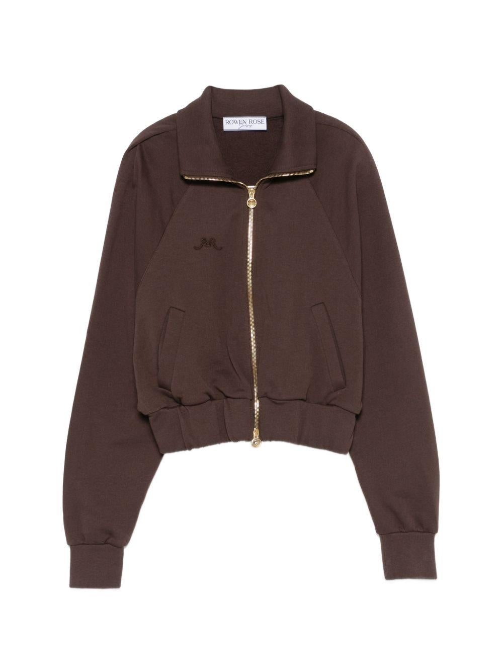 Felpa con cappuccio in marrone Rowen rose - donna 