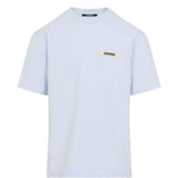 T-shirt con logo e toppa in blu Jacquemus - uomo 