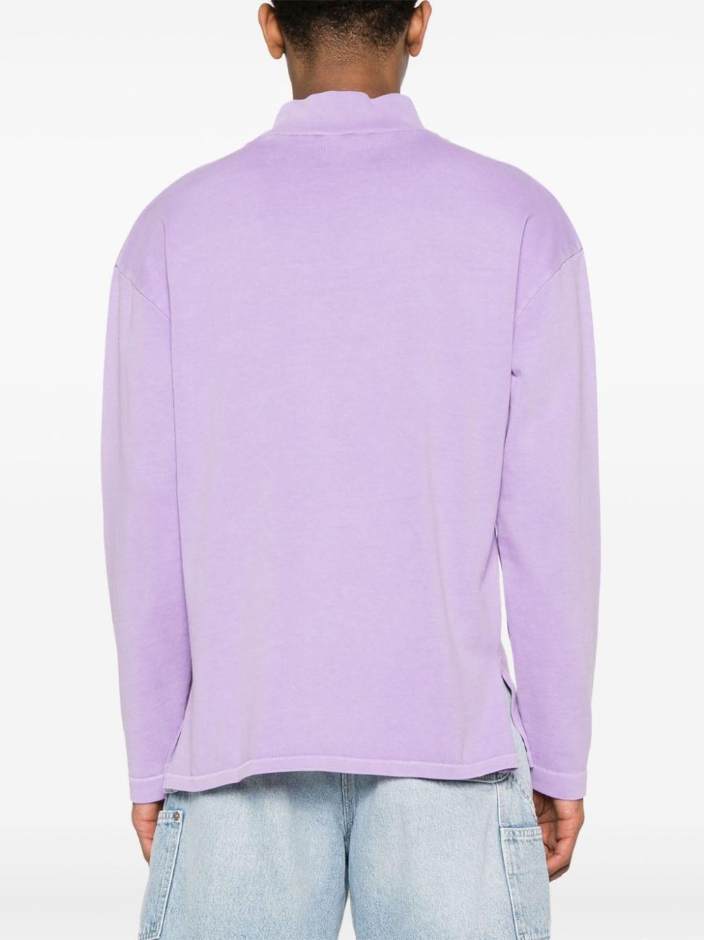 T-shirt con ricamo in viola - uomo 