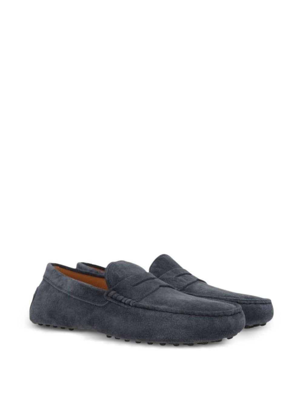 Mocassini in suede gommino in blu Tod's - uomo 