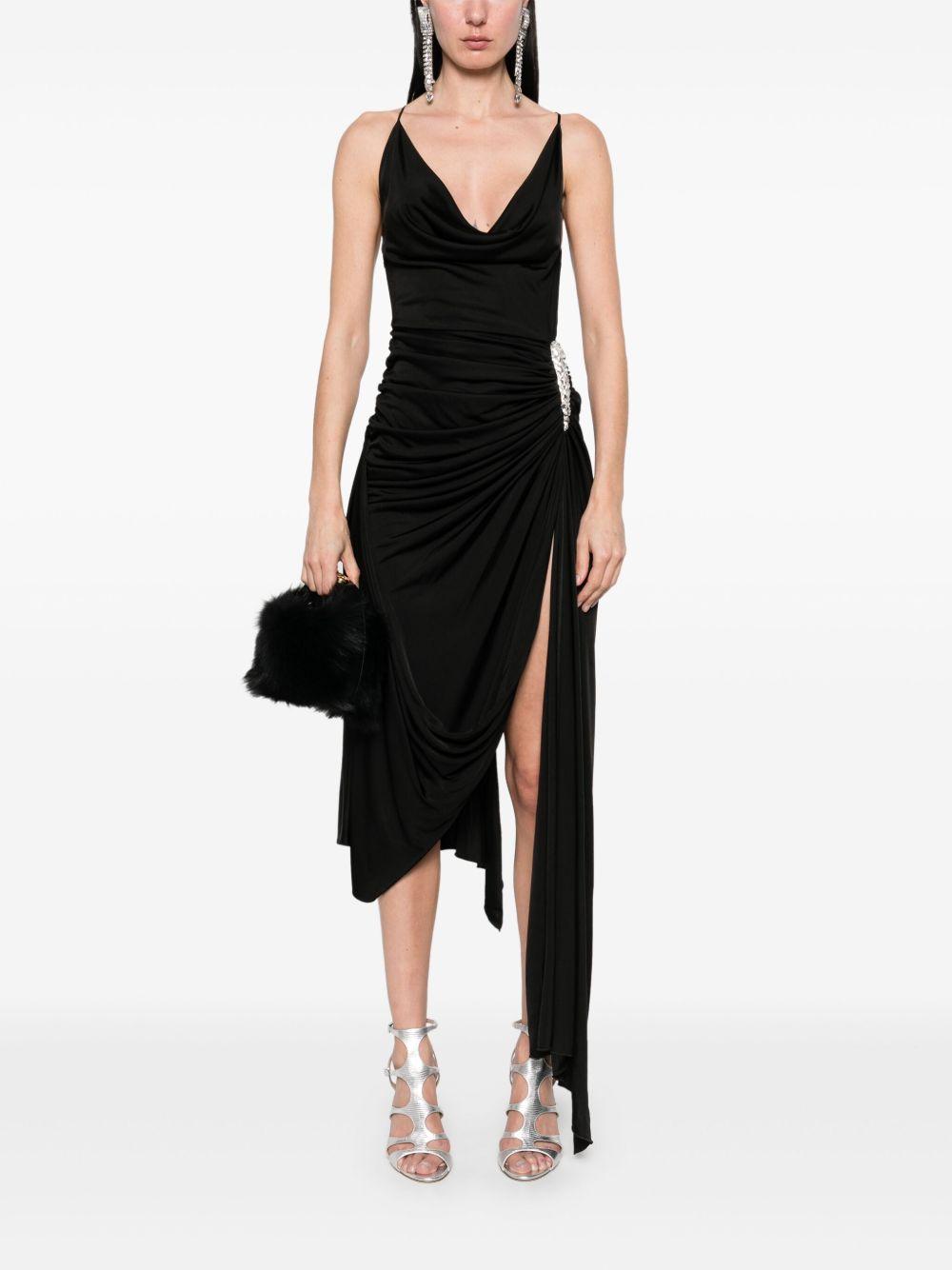 Abito midi asimmetrico in nero David koma - donna 