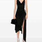 Abito midi asimmetrico in nero David koma - donna 