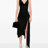 Abito midi asimmetrico in nero David koma - donna 