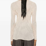 Top a maniche lunghe con design plissettato in avorio Issey miyake  - donna 