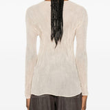 Top a maniche lunghe con design plissettato in avorio Issey miyake  - donna 