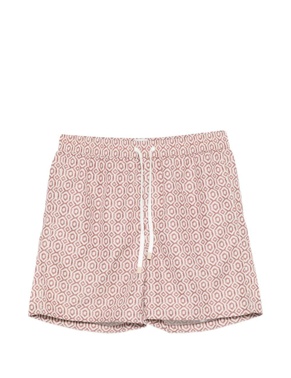 Pantaloncini da bagno con motivo geometrico in beige Eleventy - uomo 