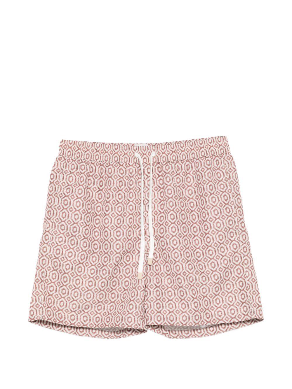 Pantaloncini da bagno con motivo geometrico in beige Eleventy - uomo 