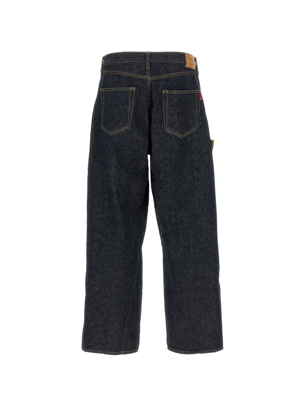 Jeans People Have the Power con ricamo in blu 