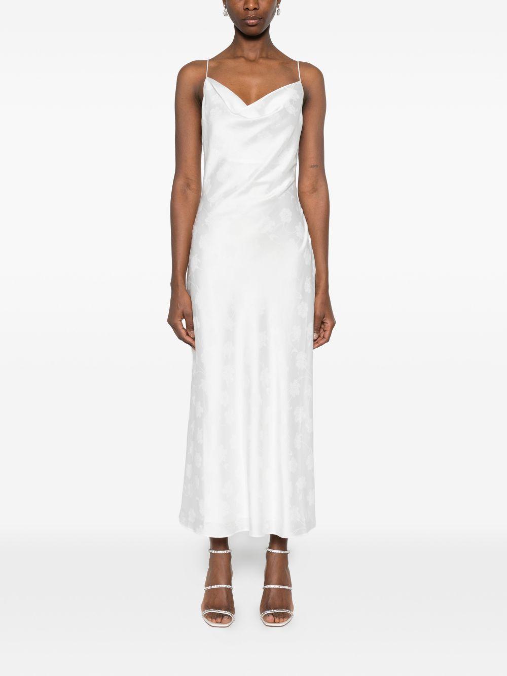 Abito a fiori jacquard in bianco Rotate - donna 