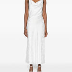 Abito a fiori jacquard in bianco Rotate - donna 