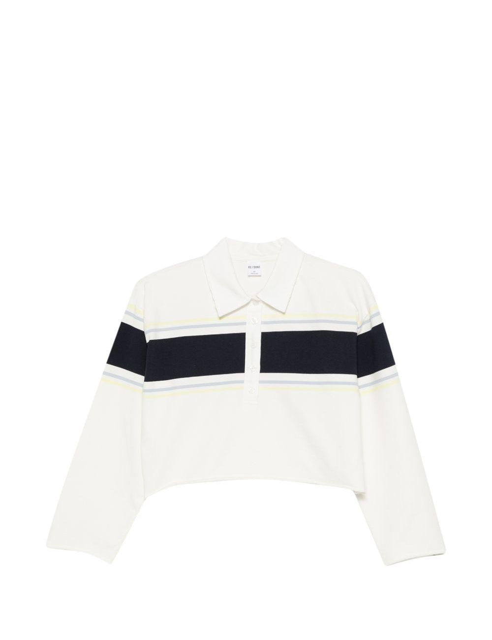 Polo con dettaglio a righe in bianco Re/done - donna 