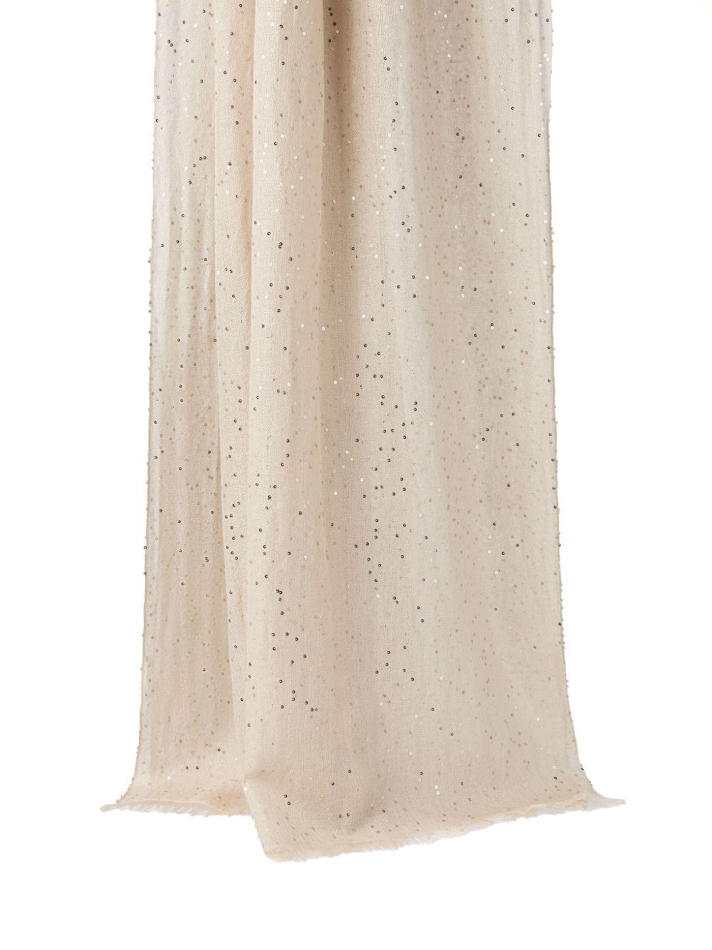 Sciarpa con paillettes in bianco Brunello cucinelli - donna 
