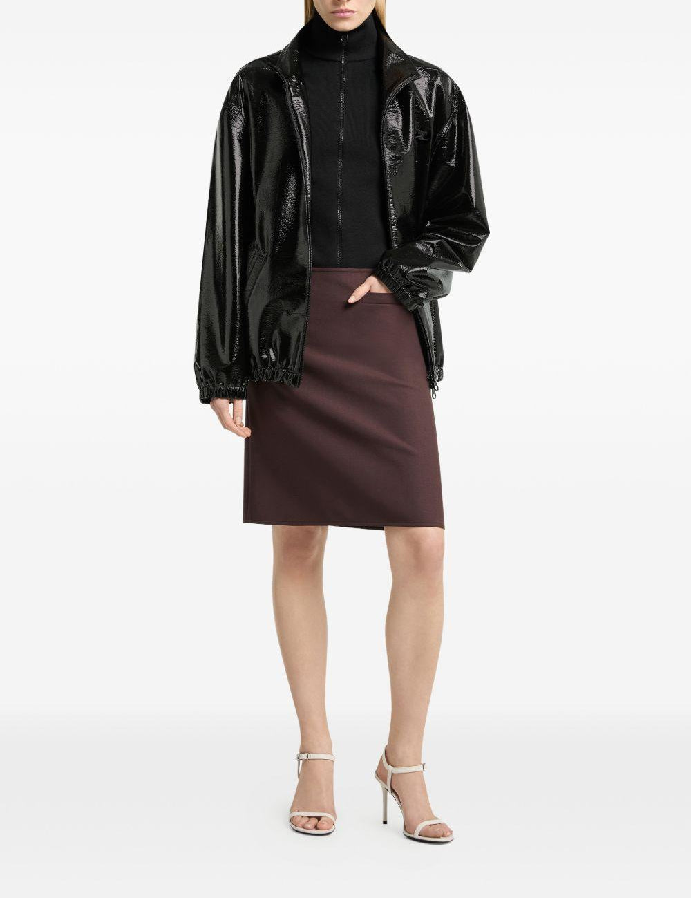 Giacca oversize in vinile in nero Courrèges - donna 