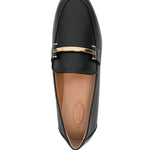 Mocassini in pelle con barra metallica in nero Tod's - donna 
