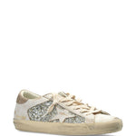 Sneakers super star glitter in avorio e argento golden goose - donna 