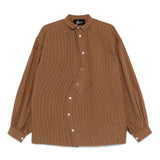 Camicia con cuciture decorative in marrone Glass Cypress - uomo 