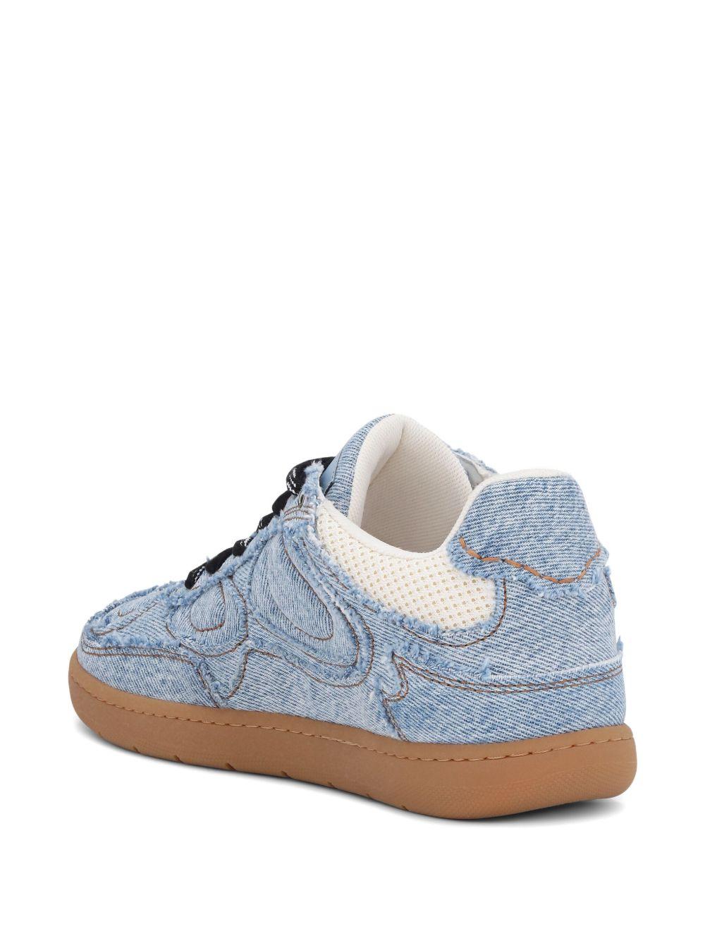 Sneakers con design a inserti in blu 