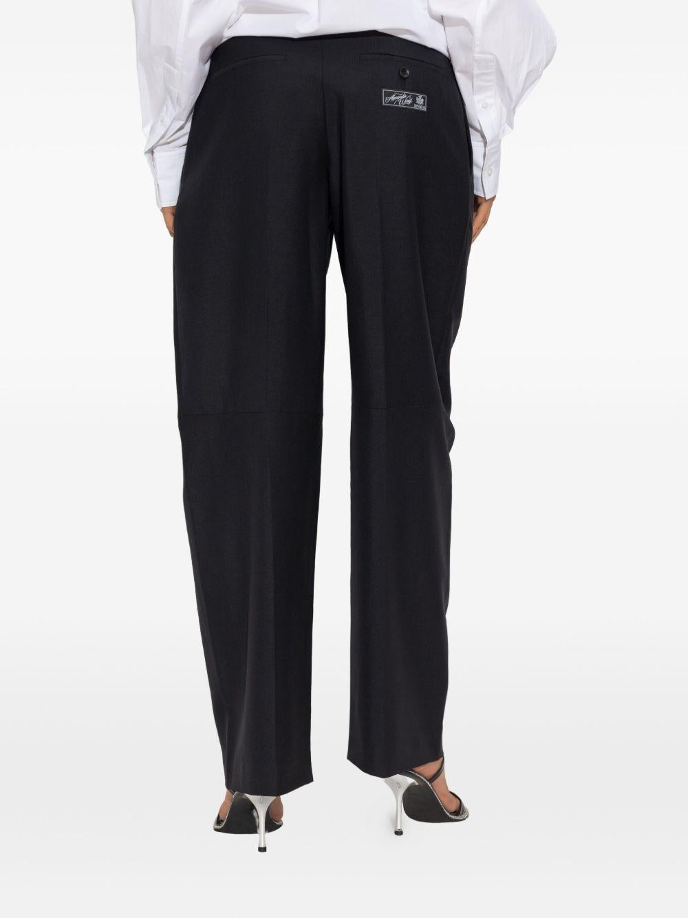 Pantaloni sartoriali a vita media in nero Alexander wang - donna 