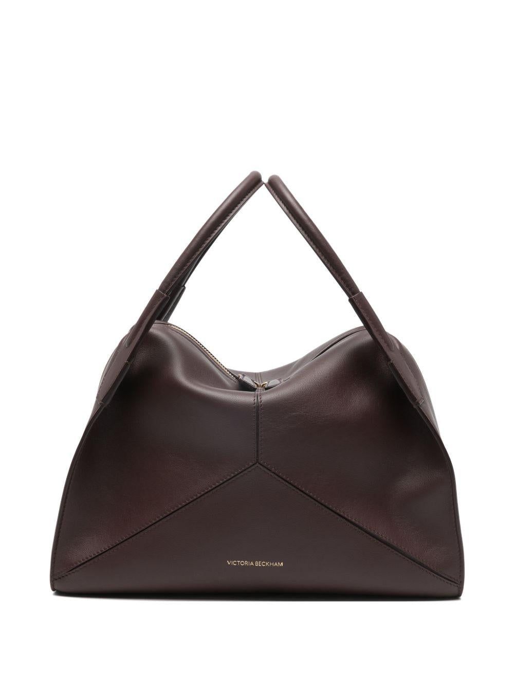 Borsa a mano plie con zip in borgogna Victoria Beckham - donna 
