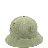 Cappello bucket ricamato in verde Barbour x paul smith - uomo 