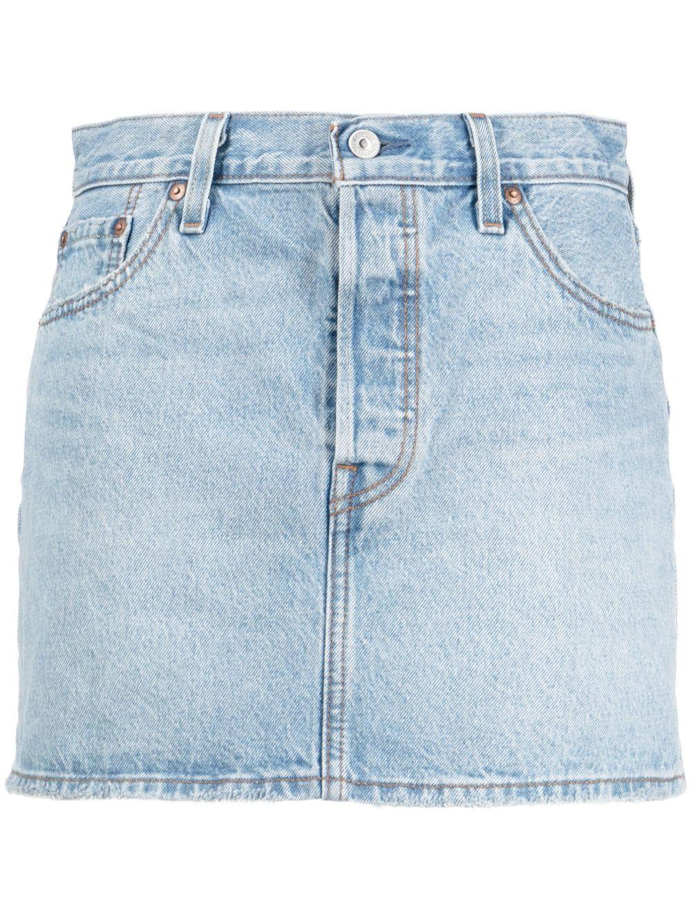 Gonna in denim a vita media in blu Levi's - donna 