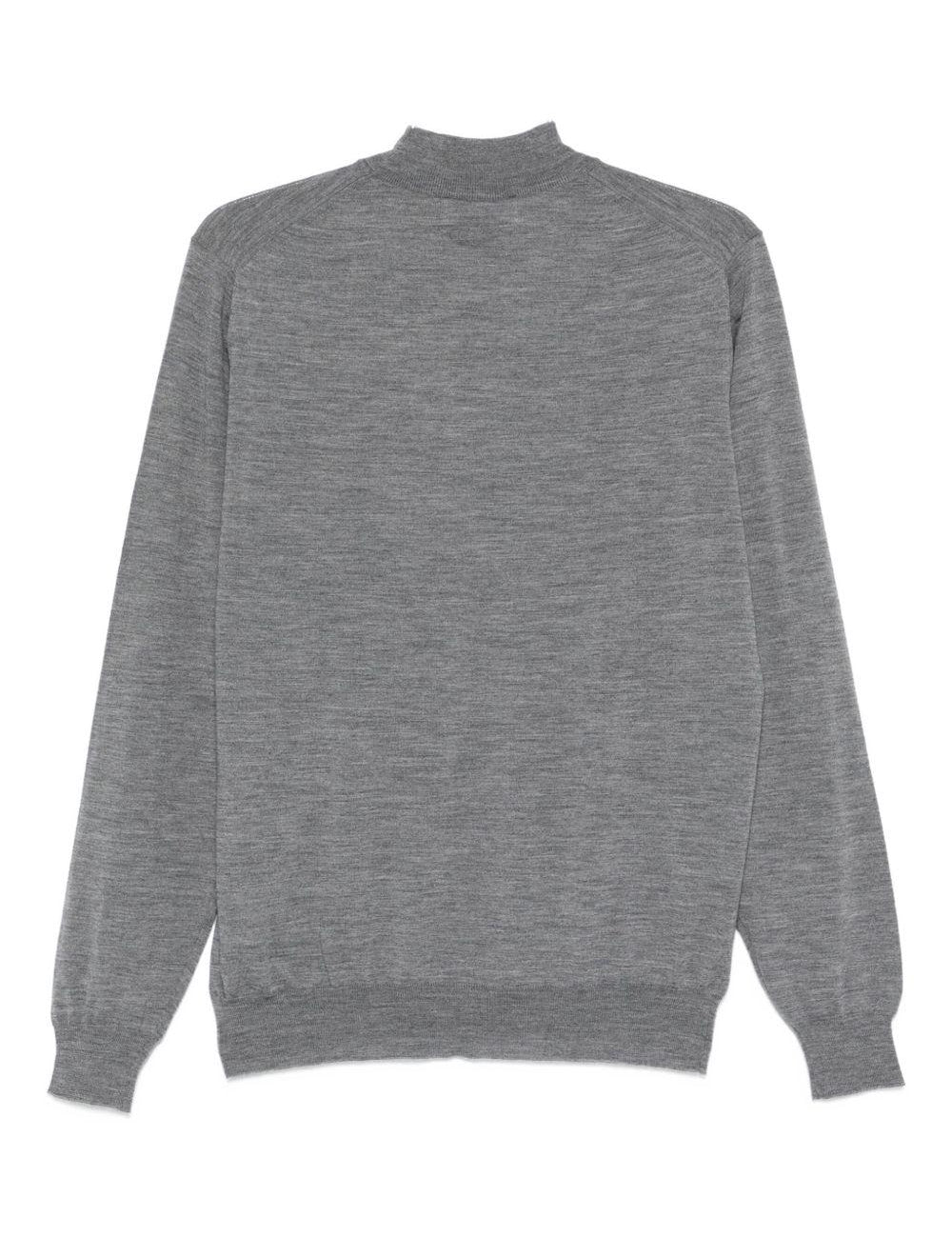 Maglione in lana a collo alto in grigio Lardini - uomo 