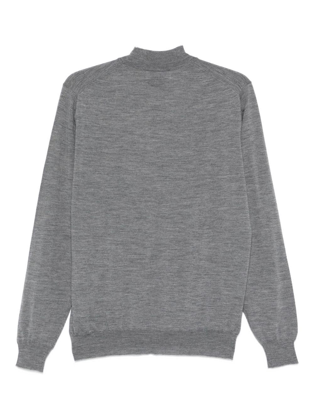 Maglione in lana a collo alto in grigio Lardini - uomo 