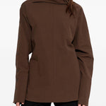 Camicia di cotone con colletto asimmetrico in marrone Issey miyake  - donna 