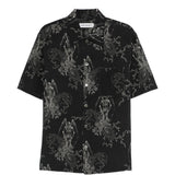 Camicia a maniche corte con fantasia in nero Our legacy - uomo 