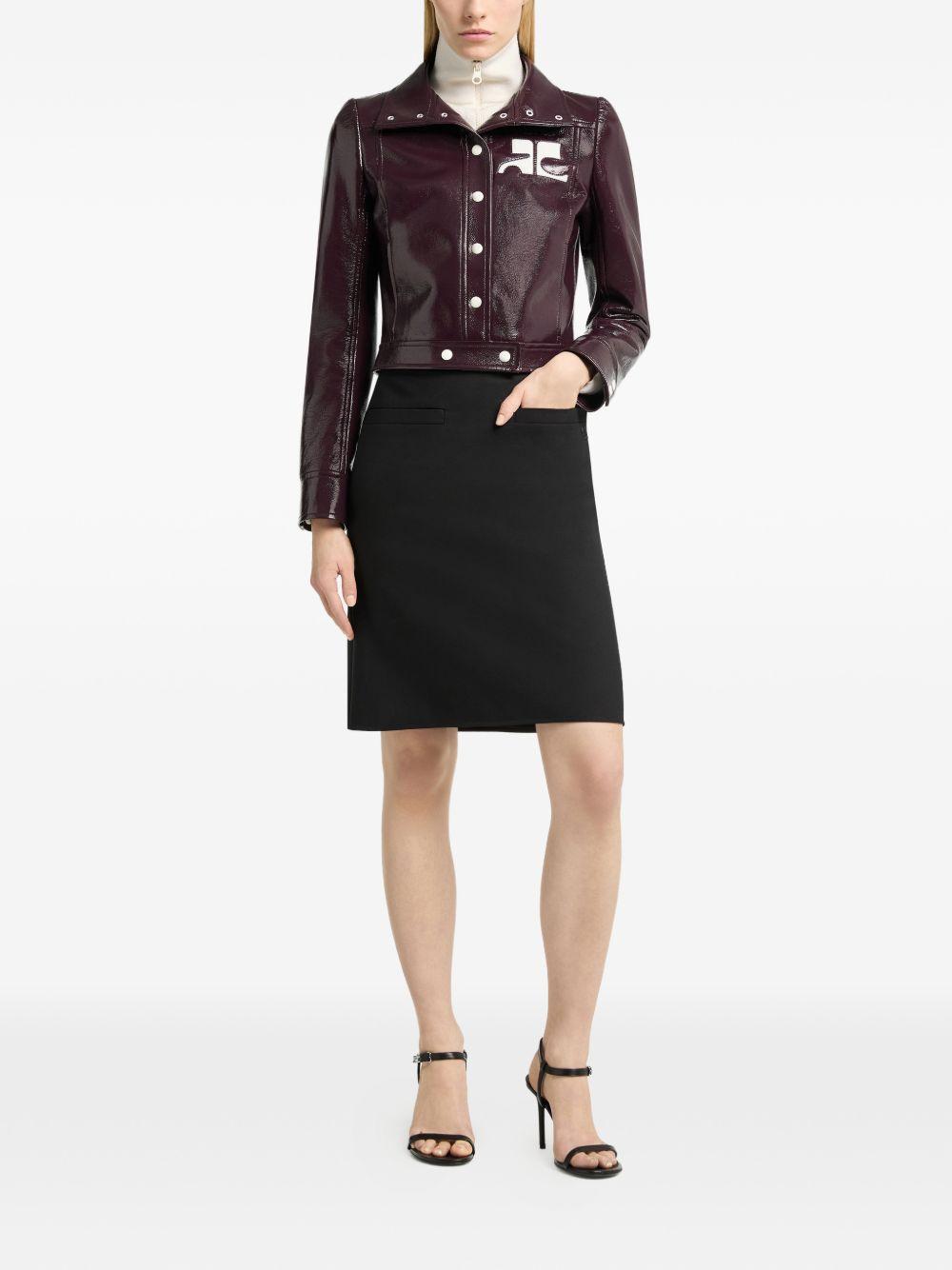 Giacca con logo in vinile borgogna Courrèges - donna 