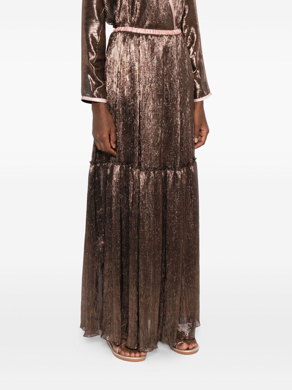 Gonna plissettata effetto metallizzato in marrone Forte forte - donna 