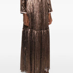 Gonna plissettata effetto metallizzato in marrone Forte forte - donna 