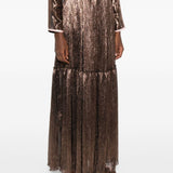 Gonna plissettata effetto metallizzato in marrone Forte forte - donna 