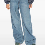 Jeans boyfriend con logo goffrato in blu Alexander wang  - donna 
