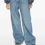 Jeans boyfriend con logo goffrato in blu Alexander wang  - donna 