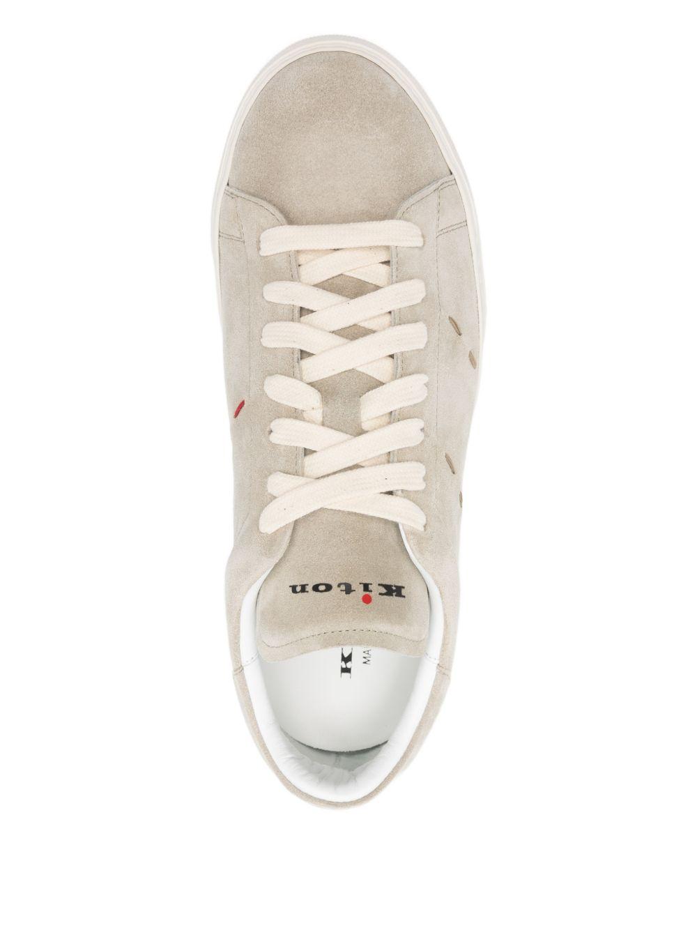 Sneakers basse con cuciture in beige Kiton - uomo 