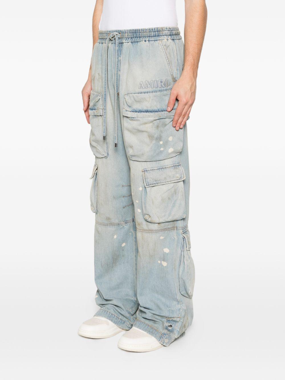 Jeans cargo con coulisse in blu Amiri - uomo 