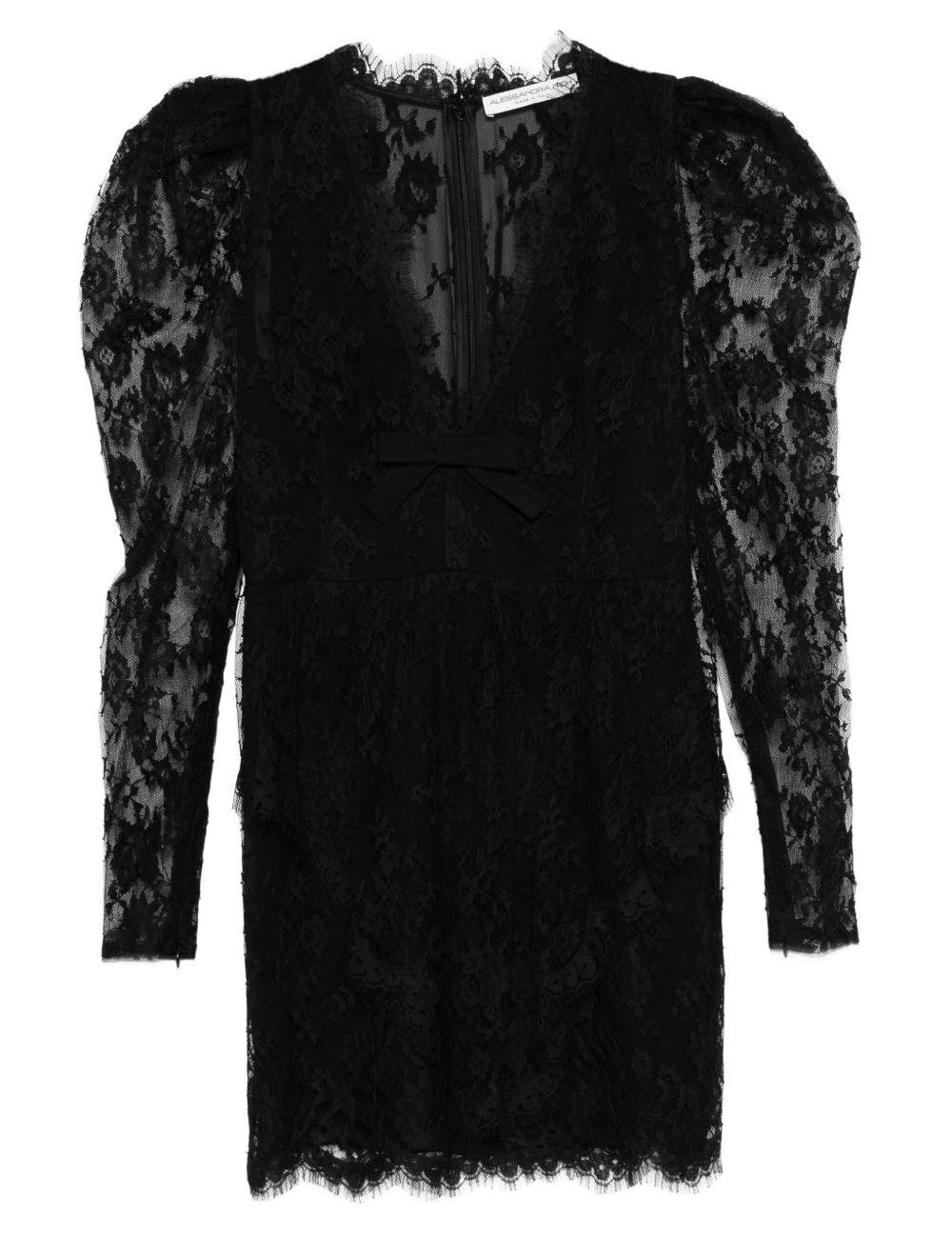 Mini abito in pizzo in nero  Alessandra rich - donna 