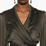 Blusa a portafoglio in verde oliva Zimmermann - donna 