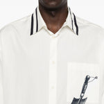 Camicia con stampa la chemise camargue in bianco e blu Jacquemus - uomo 