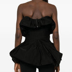 Top drappeggiato in nero Magda Butrym - donna 