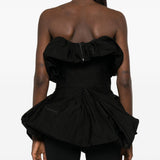 Top drappeggiato in nero Magda Butrym - donna 