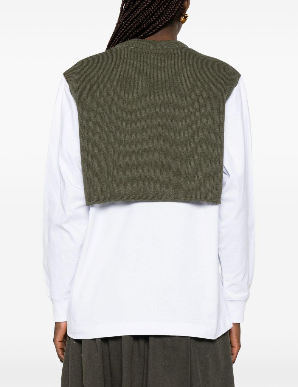 Camicia a strati con gilet in maglia in bianco Gr10k - uomo 