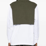 Camicia a strati con gilet in maglia in bianco Gr10k - uomo 