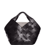 Borsa in pelle intrecciata botteghe in nero Dragon diffusion - donna 