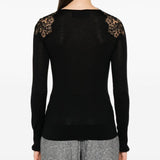 Maglione con bordo di pizzo in nero Ermanno scervino - donna 