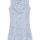 Abito corto con pizzo a fiori in azzurro Self-Portrait - donna 